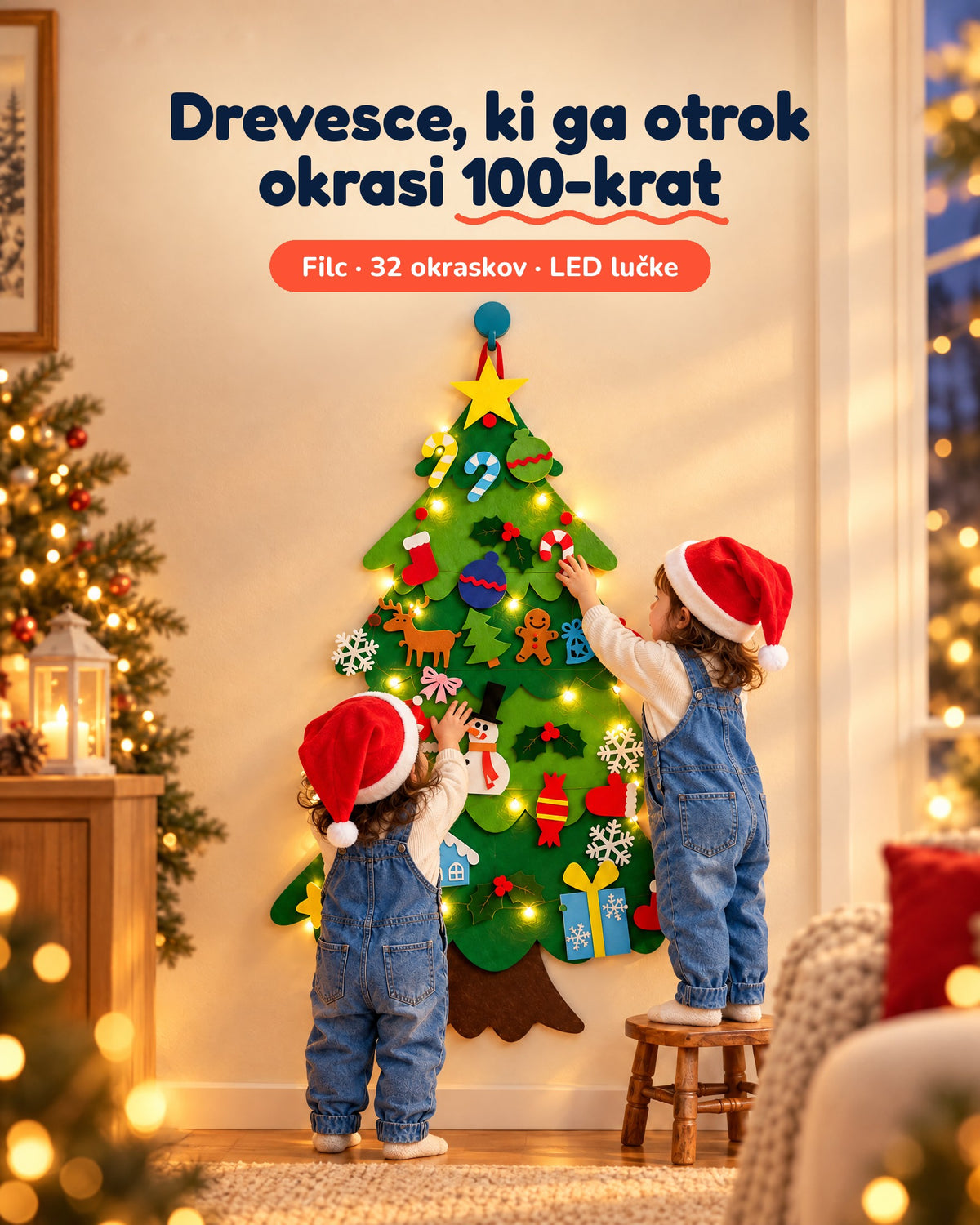 Božično drevesce iz filca za otroke