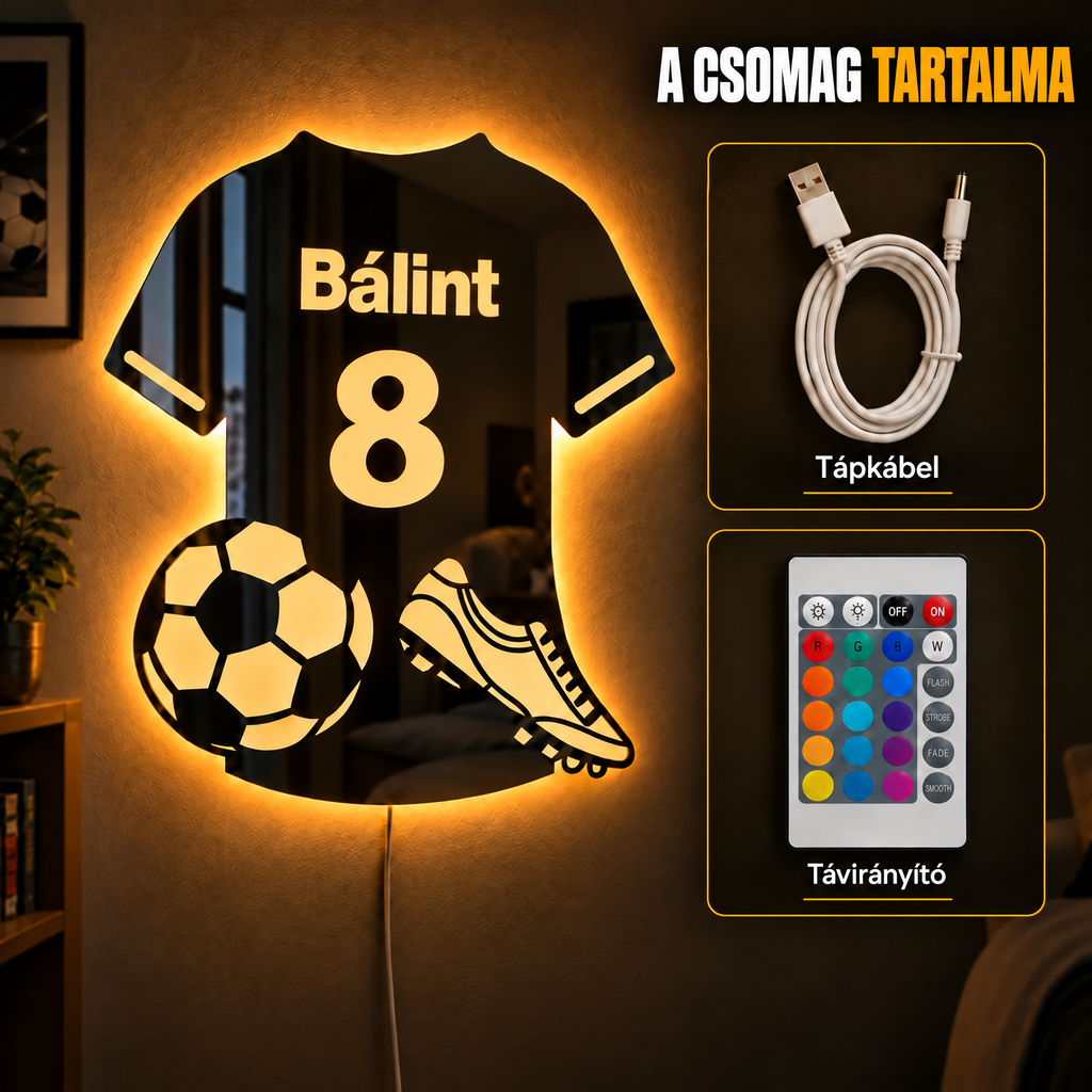 A csomag tartalma: tápkábel és távirányító
